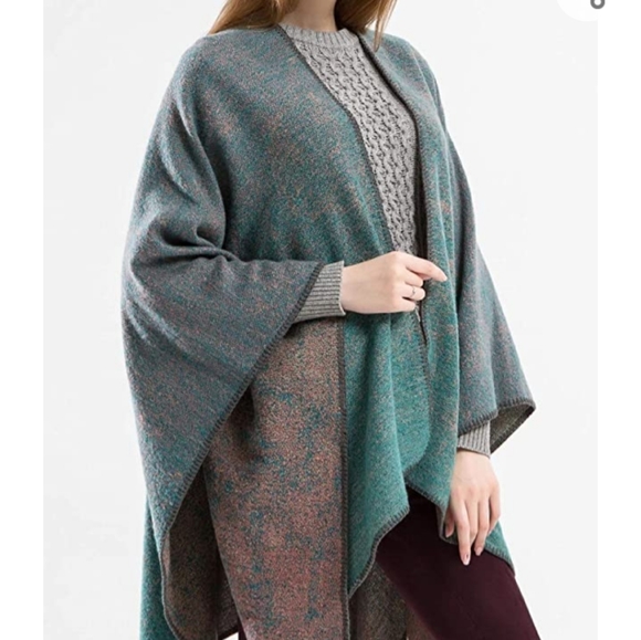 Kollie More Wrap Shawl Ombre Turquoise - Picture 2 of 14